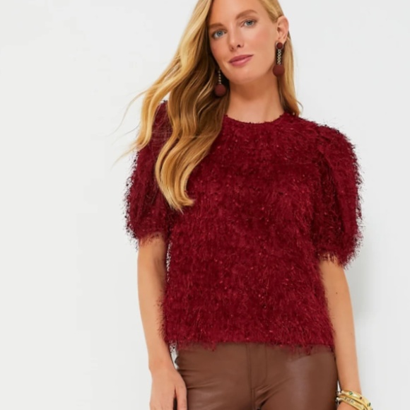 NWOT Hyacinth House Merlot Textured Hope Blouse, size SMALL - Picture 10 of 12